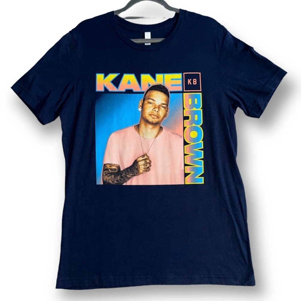 KANE BROWN Tour 2020 Concert Merch Band Tee Navy Blue T-Shirt Large Unis…